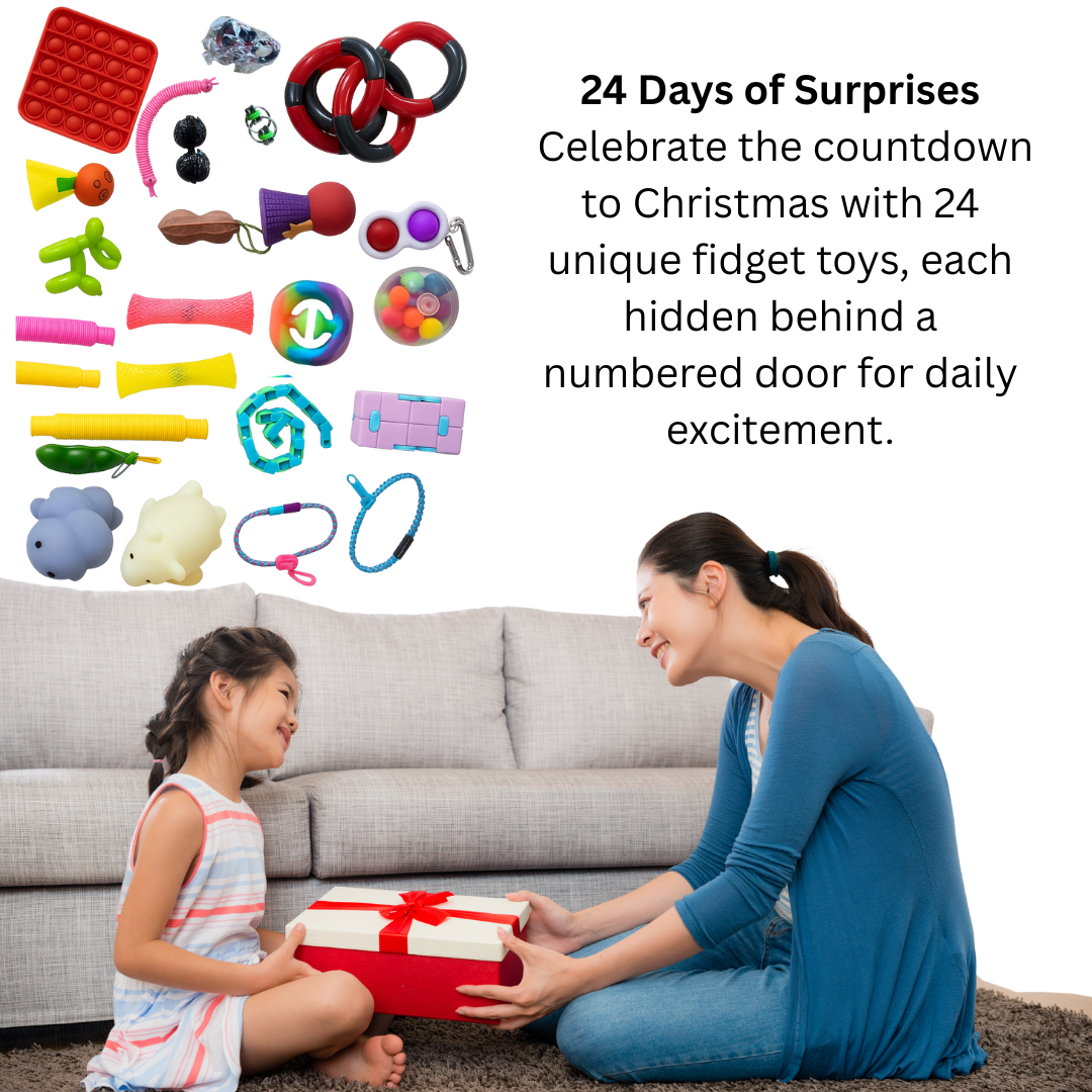 Trendi Fidget Advent Calendar 2025 ā 24 Days Countdown with Sensory Toys for Kids & Adults | Stress Relief, Focus & Fun Pop-It, Squishies, Stretchy Tubes, Spinner & More