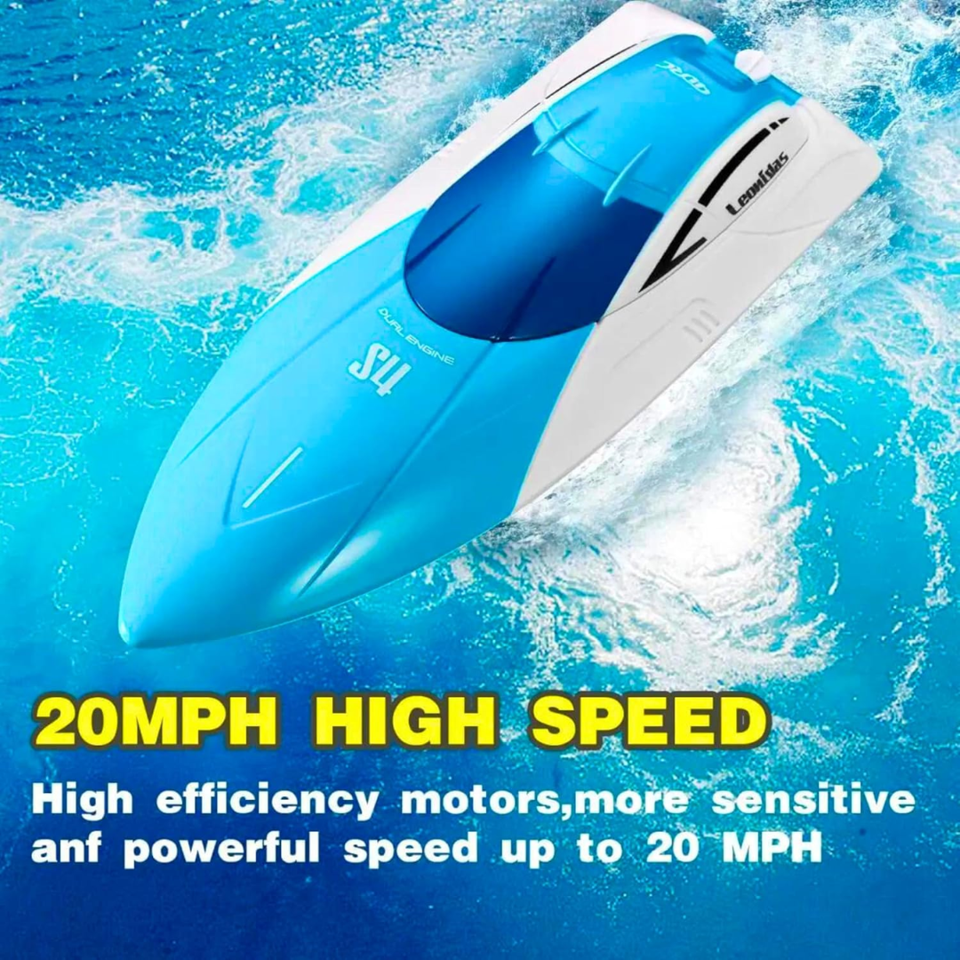 Trendi RC Boat ā 20+ MPH High Speed Remote Control Racing Boat, 2.4GHz Waterproof RC Speedboat with Low Battery Alarm & Capsize Recovery ā Includes Rechargeable Battery