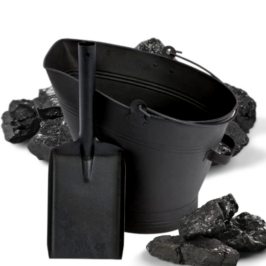 Large Fireplace Waterloo Style Black Coal Scuttle Bucket Hod with Shovel (Waterloo Style Coal Bucket & Shovel) - TRENDI CART