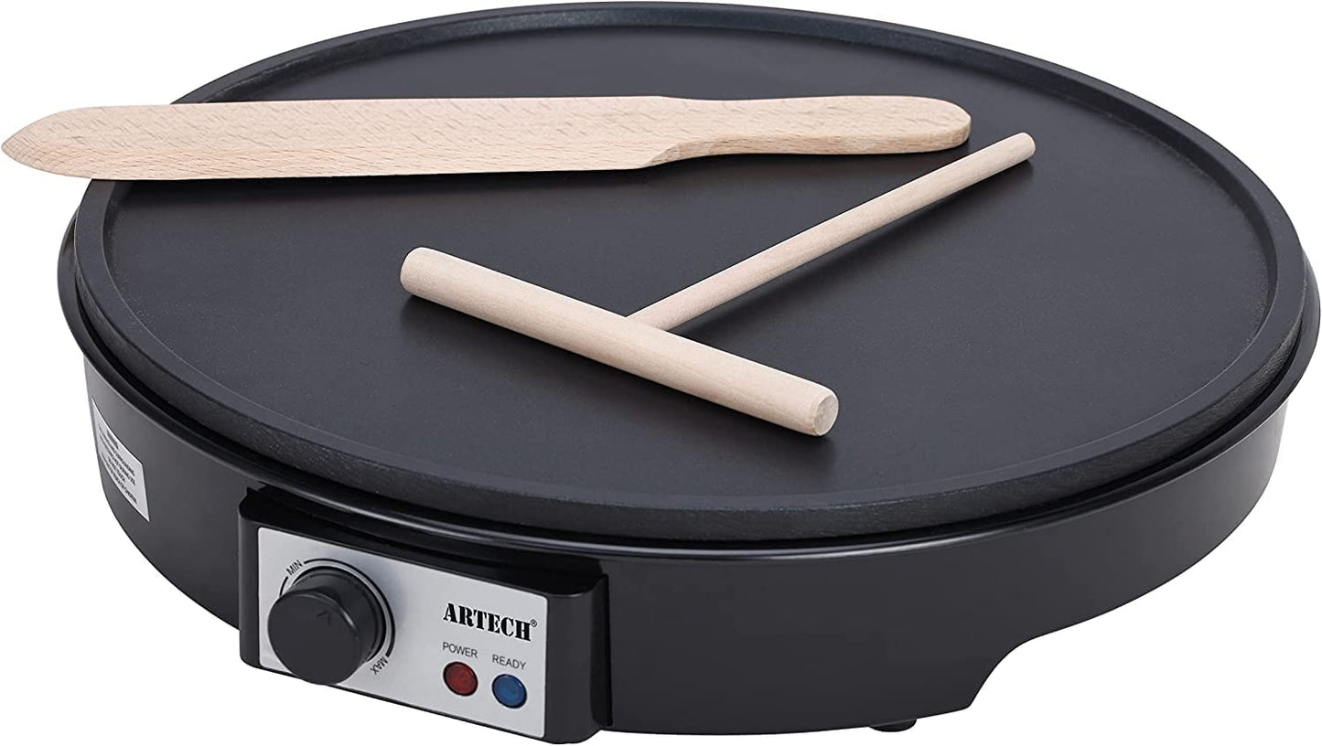 1000W Electric Pancake & Crepe Maker with 12" Non-Stick Hot Plate