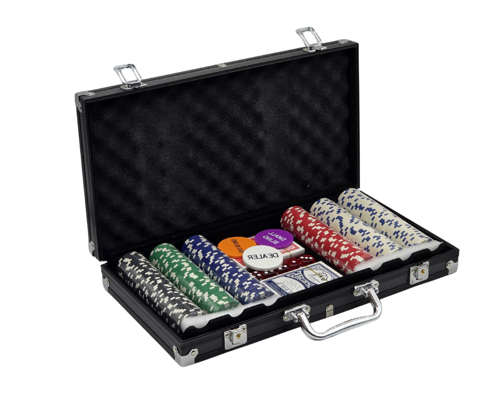 300 Piece Poker Chip Set with Aluminium Case – Casino Grade Chips, Blackjack Mat, Playing Cards & Dealer Buttons – Ultimate Poker Night Kit for Home Games, Gifts & Travel