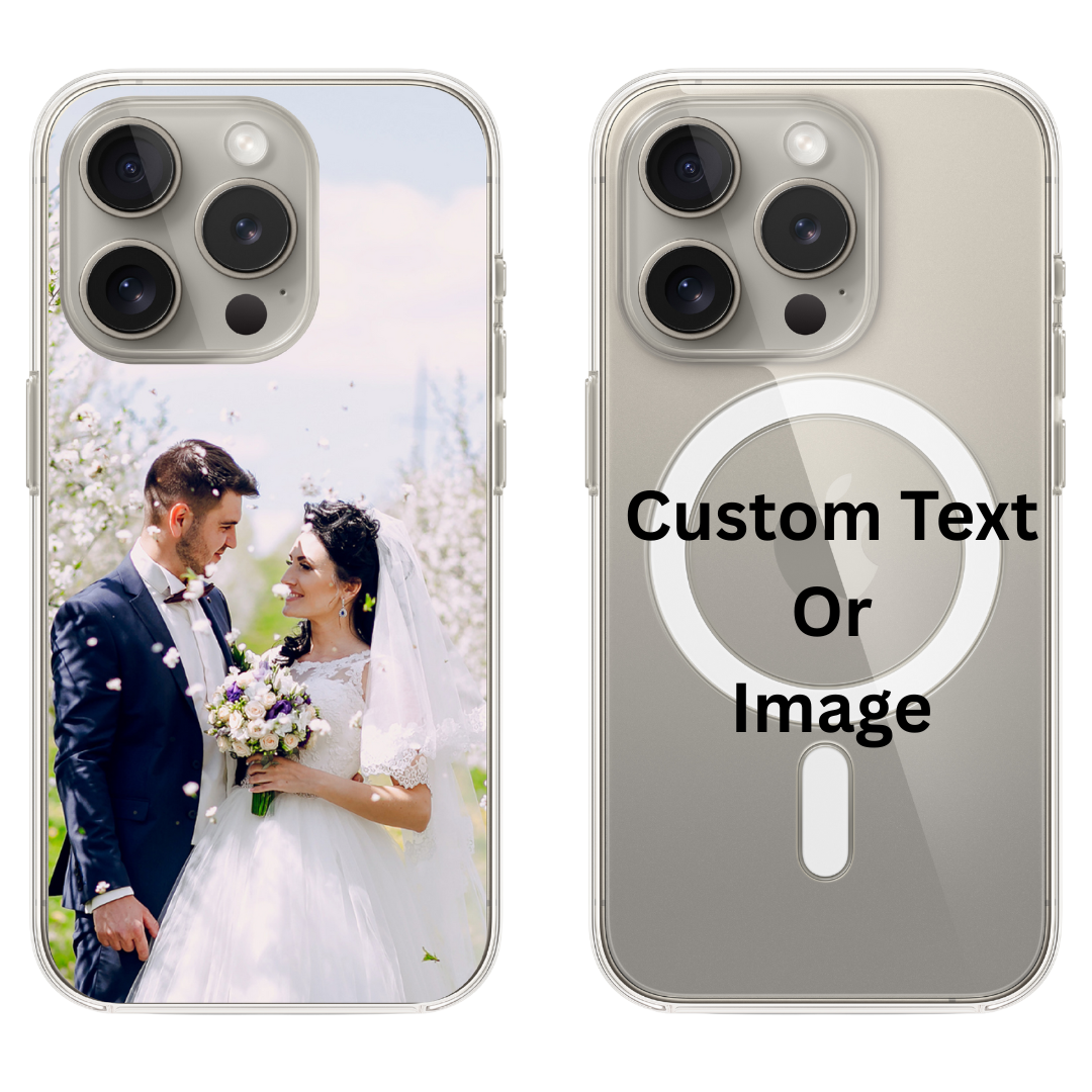Trendi Custom Personalized Picture/Photo Phone Case for iPhone 13, 14, 15, 16 (All Models) – UV Printed, MagSafe Compatible, Scratch-Resistant Clear