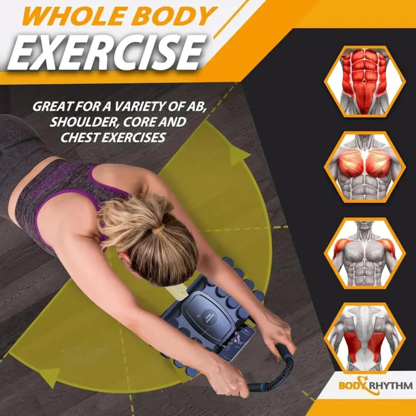 Trendi Abdominal Roller Wheel with Auto-Rebound & Elbow Support, Phone Holder & Knee Pad | Core & Abdominal Trainer for Home Gym | Fitness Equipment for Beginners & Athletes