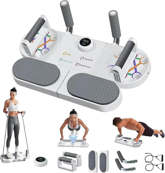 Trendi 5 in 1 Push Up Board – Multifunctional Fitness Training Push-Up Board with Resistance Bands & Timer | Full-Body Home Gym Equipment for Chest, Back, Triceps, Shoulders & Core