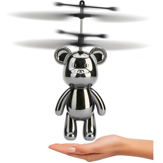 Trendi Rotary Flying Bear Helicopter Toy – Hand Sensor Induction Control Aircraft with LED Lights – USB Rechargeable Gesture Controlled Flying Toy for Kids & Adults – Indoor