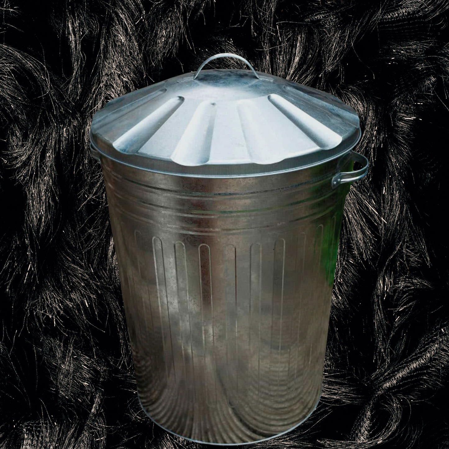 Large galvanised steel outlet dustbin